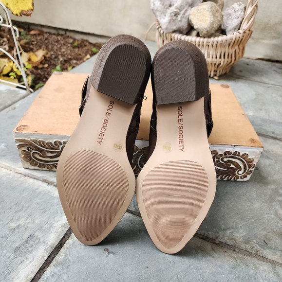 Western Chic Sole Society Buckled Suede Booties - Picture 15 of 15